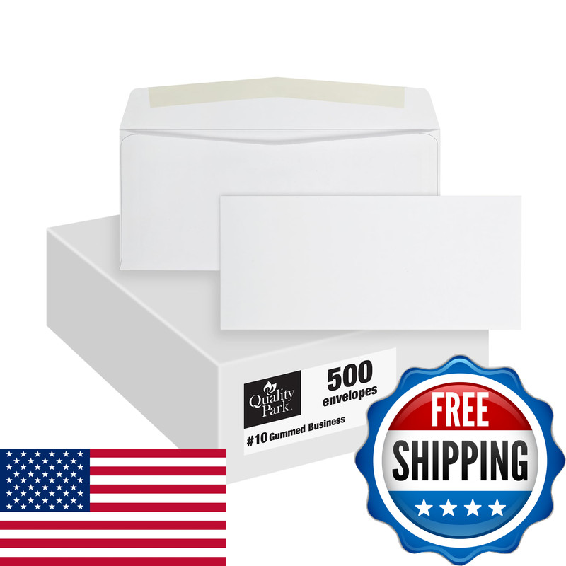 Quality Park 10 Envelopes Letter Size White Mailing Envelopes 4-1/8X9-1/2 Inch