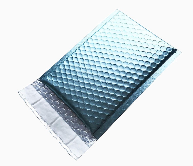ProLine #0 6x10 Inches Extra Wide Matte Metallic Ice Blue Bubble Mailers Seal... gallery