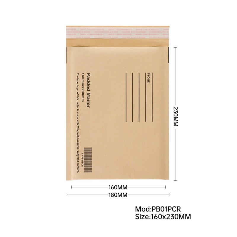 100pcs Bubble Padded Mailer envelope 160x230mm – 75% Post-consumer recycled