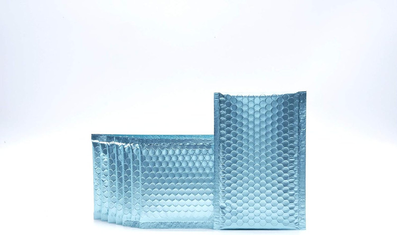 Proline Matte Metallic Ice Blue Bubble Padded Mailers 4X8 Inch Self Seal Padded