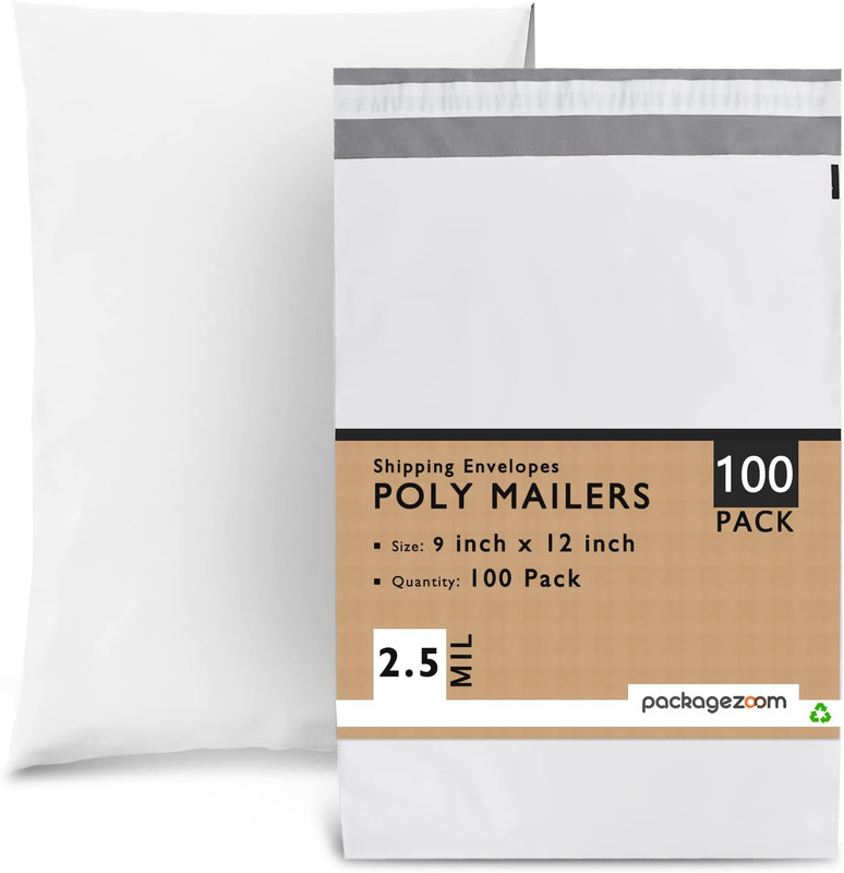 INCLUDES: 100 PACK 9x12 Poly Mailers. Pack your merchandise in seconds with the