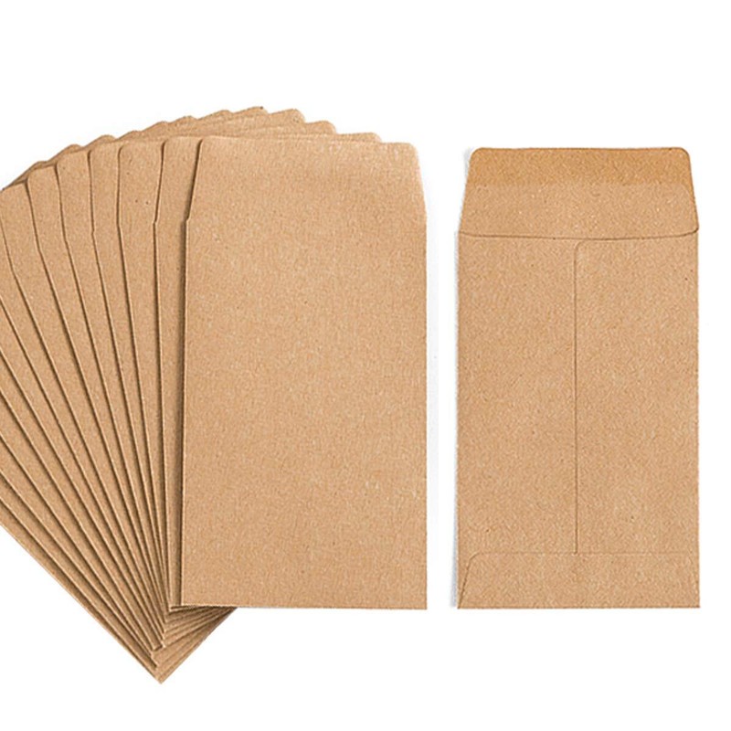 100 Pack Small Coin Envelopes Kraft Paper Seed Packets Envelopes for Small Items