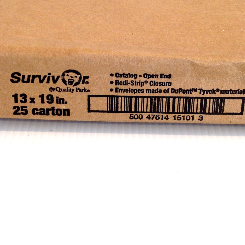 Box of 25 Quality Park Survivor QUAR5101 Tyvek Catalog Mailers 13" x 19" White gallery