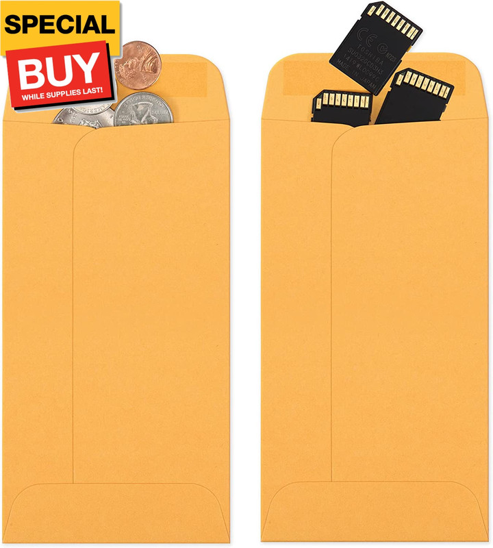 3.5x6.5 Money Envelopes, Brown Kraft #7 Coin Envelopes, Small Parts Envelope wit gallery