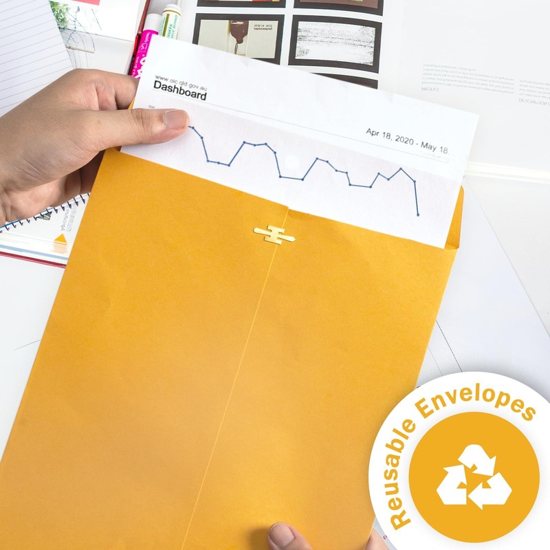 10x13 Clasp Envelopes 20 Pack, Goefun Large Brown Yellow 10x13-20pcs, gallery