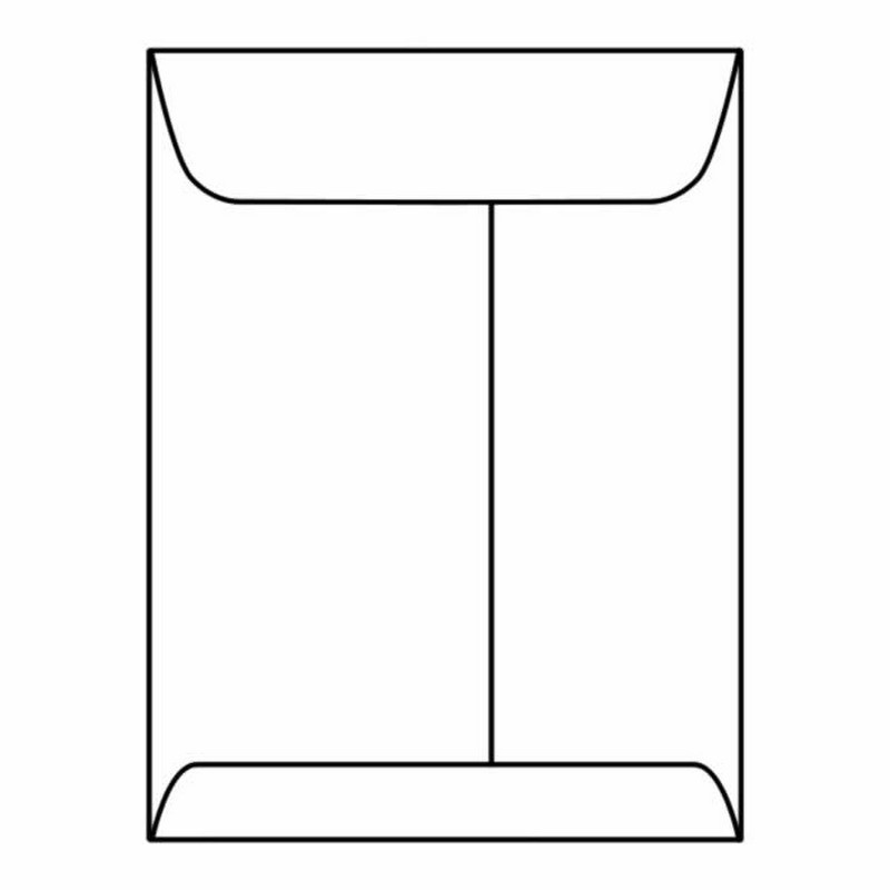 Open End Catalog Envelopes, 7-1/2″ x 10-1/2″, 28#, White Kraft, Center Seam