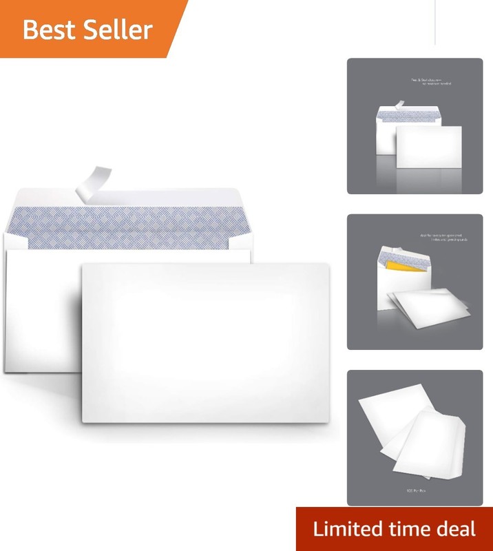 100-Pack Self-Seal Security Mailing Envelopes, White, 6 3/4 x 3 5/8 Inches