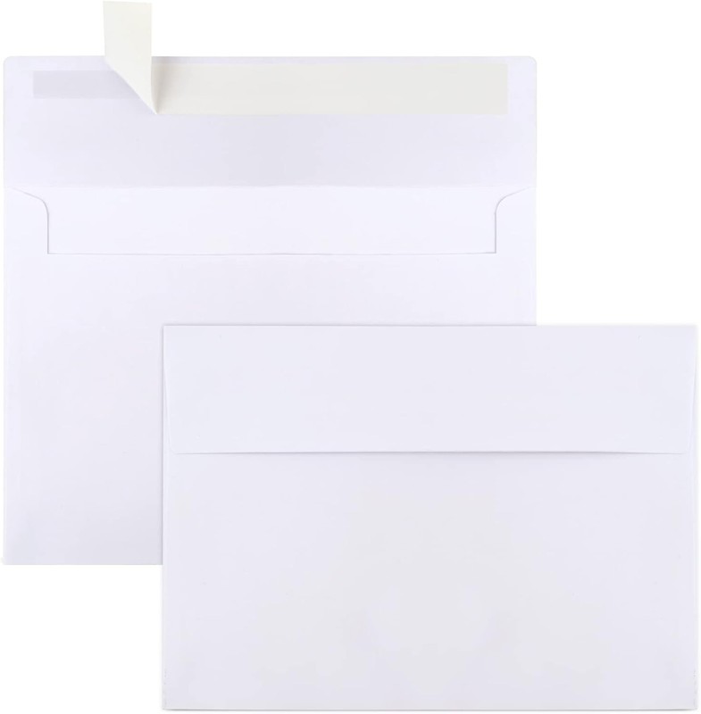50 Self-Seal White A7 Envelopes - Perfect for Invitations, Photos & Mailings gallery