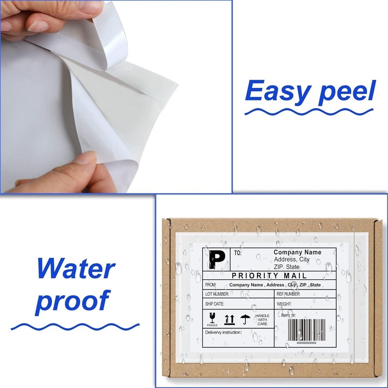 4.5" x 5.5" Clear Adhesive Top Loading Packing List/Shipping Label Envelopes ... gallery