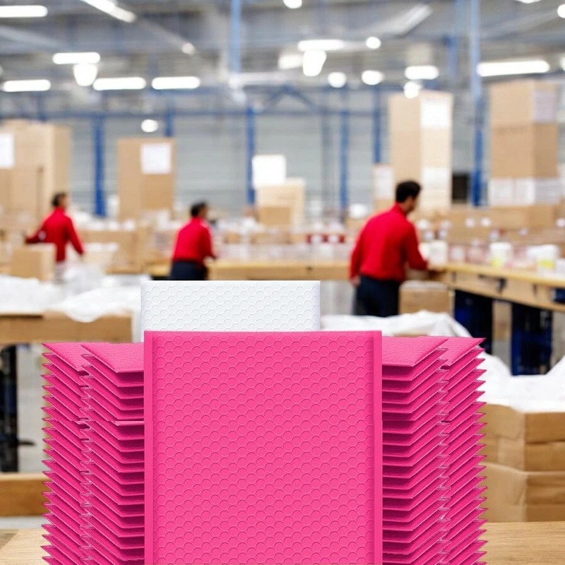 Hot Pink Poly Bubble Mailers 12.5x19 Inch, 100-Pack Large Self-Seal Padded Sh... gallery