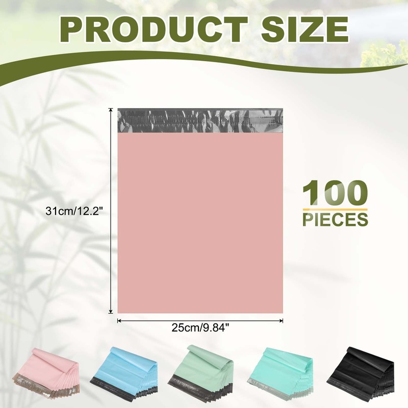 12x10 Inch Poly Mailers, 100 Pcs Shipping Bags for Clothing Pink gallery