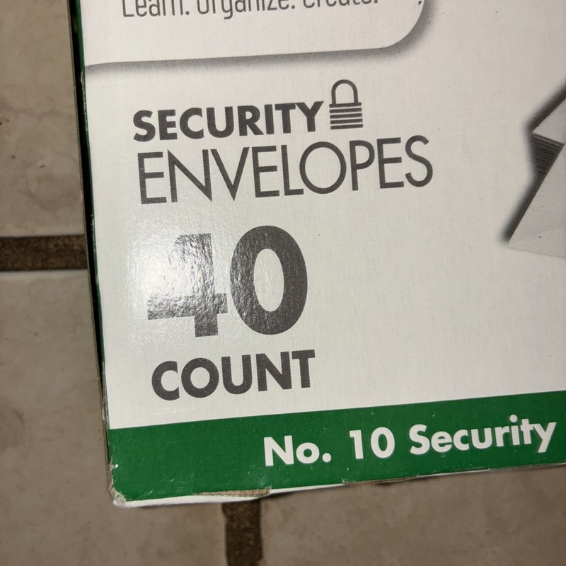 Mead Security Envelopes 40 Count Privacy Print USA Made gallery