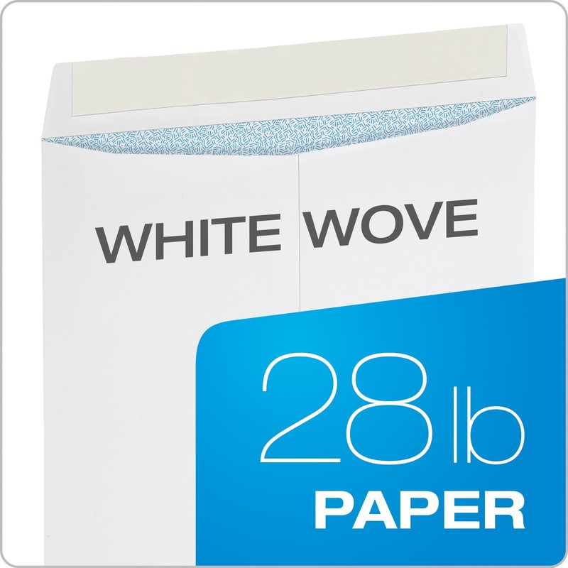 10x13 Self-Seal Catalog Envelopes with Security Tint, 100 Pack, 28 lb White gallery