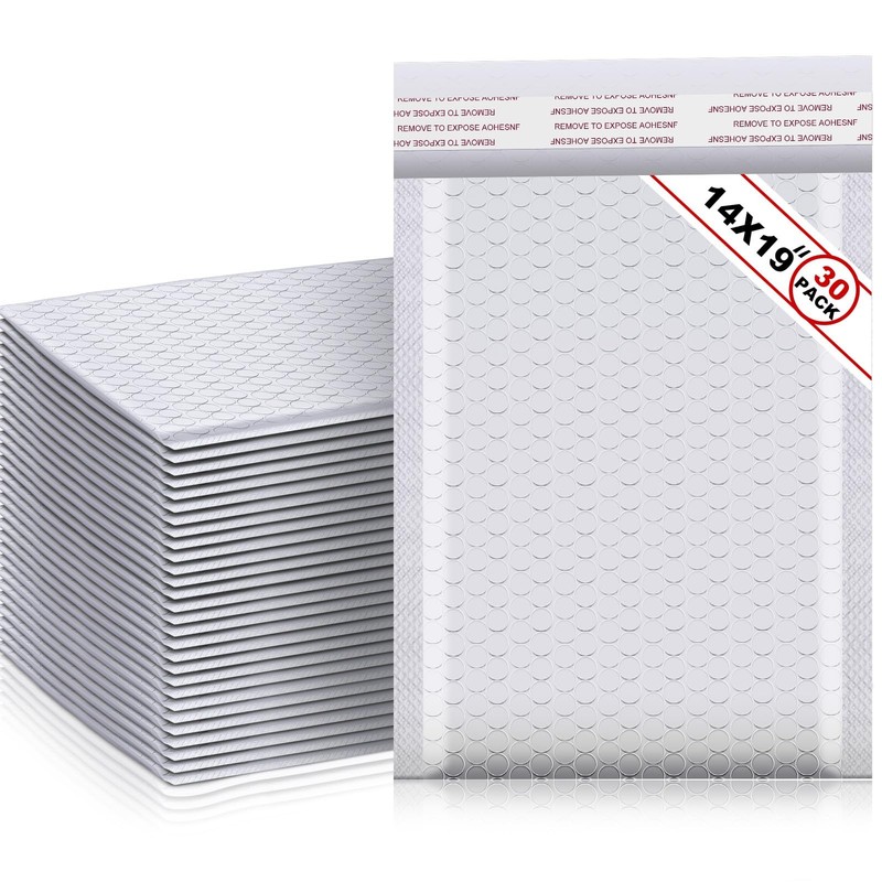 Henoyso 30 Pcs Extra Large Bubble Mailers 14 x 19 Inches Resealable Padded En…
