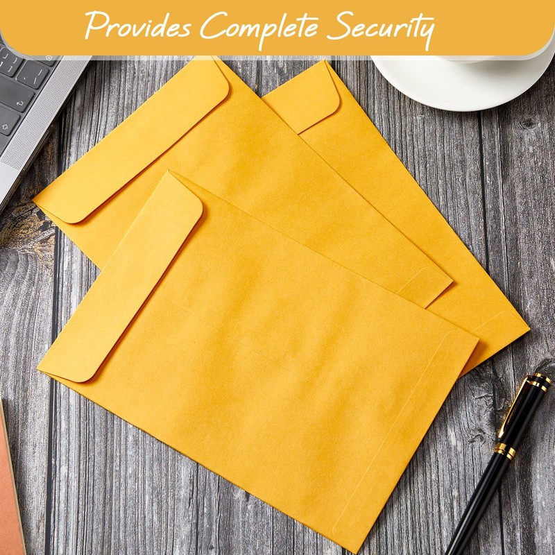 500 Counts 6 x 9 Inch Brown Envelopes Self Adhesive One Size, gallery