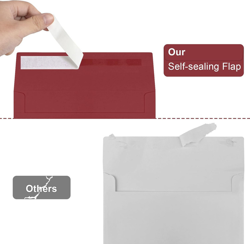 50 Packs Wine Red 5x7 Envelopes 5x7, Deep Red Color A7 Envelopes, Burgundy Invit gallery