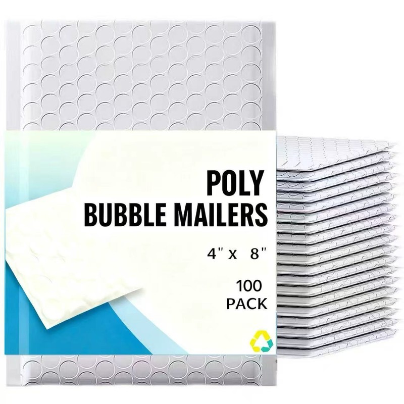 #000 4×8 Multi Colors Poly Bubble Mailer Plastic Shipping Envelope Bag, 100 PCS
