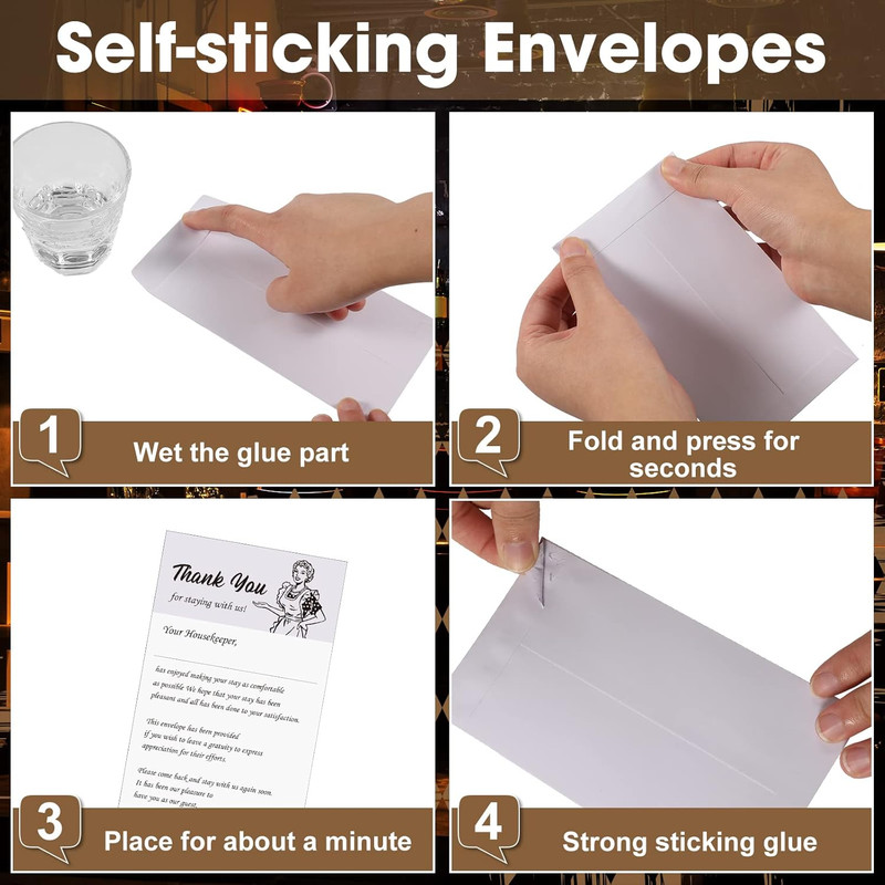 100 Pack Housekeeping Thank You Tip Envelopes, Cash Self Adhesive Tip Envelopes gallery