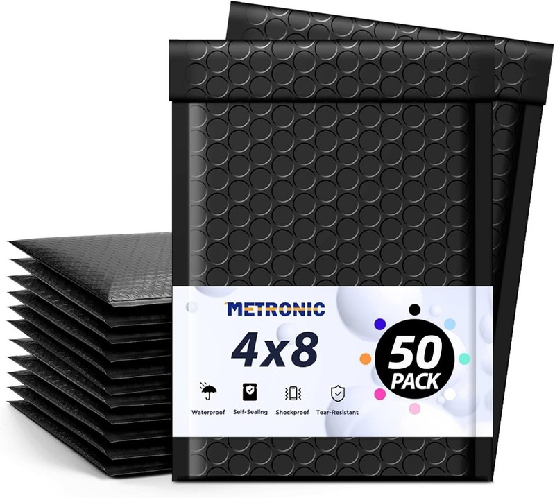 4x8 Inch Bubble Mailer 50 Pack,Black Bubble Mailers, Waterproof Self Seal Adh... gallery