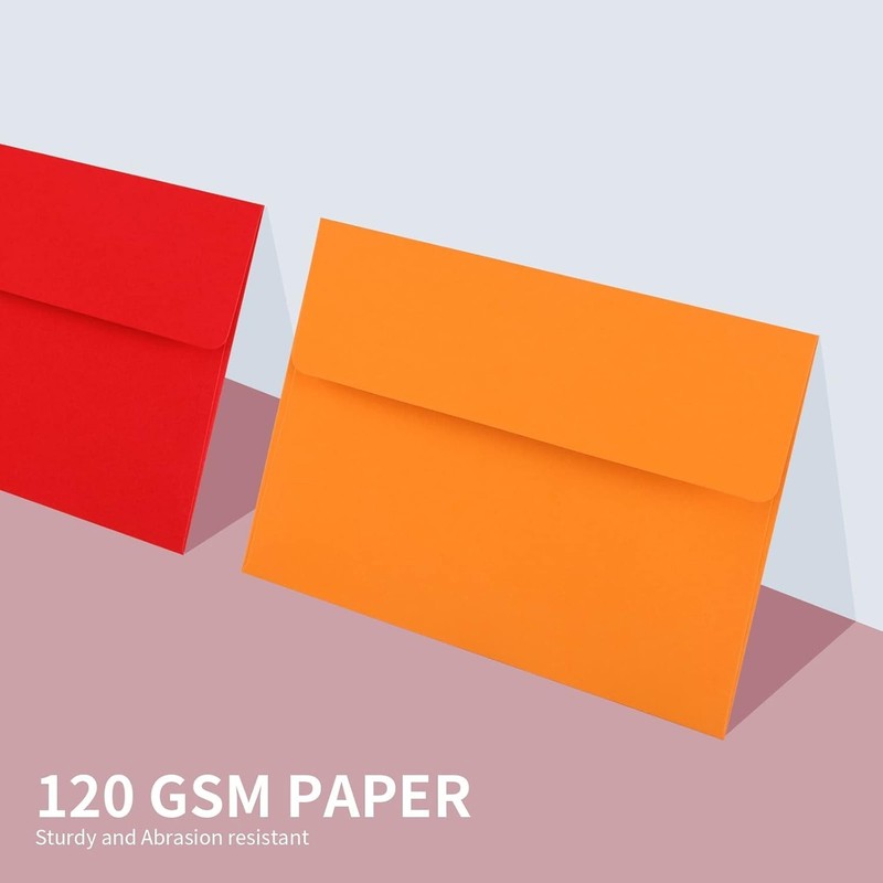 50 Pack 5X7 Envelopes, 5.25 X 7.25 Inch, 120 Gsm Thick Paper Self Seal Colorful gallery