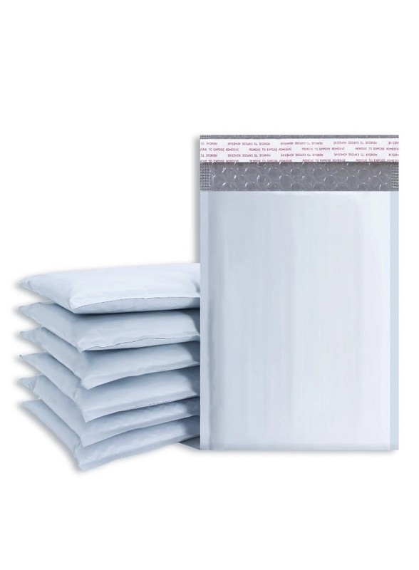 100 4x8 #000 Poly Bubble Mailers White Padded Envelopes Self Seal Shipping Bags