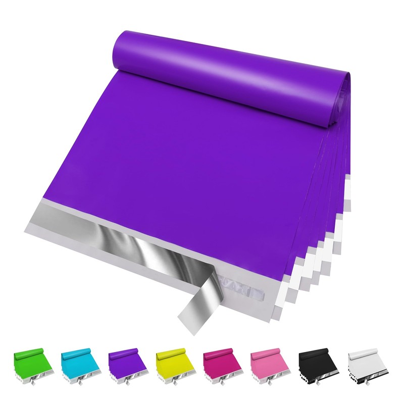50 Pack Purple Poly Mailers 14.5×19 Inch Self Seal Mailing Bags Small Business