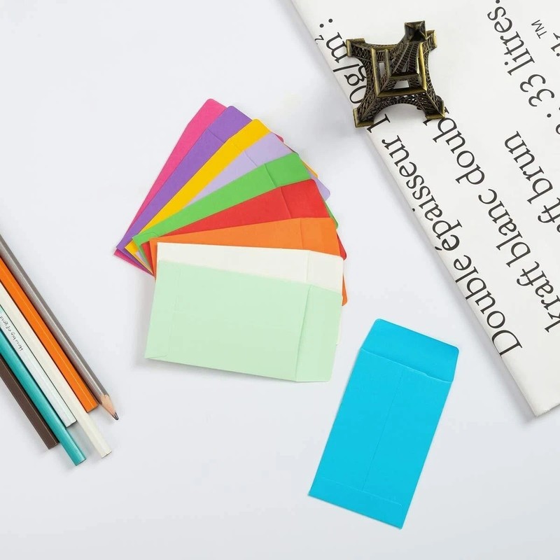 100 Pieces Colorful Small Coin Envelopes Self-Adhesive Seed Envelopes Mini Pa... gallery