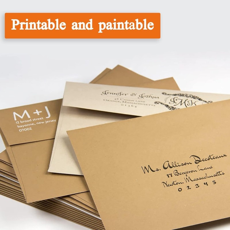 100 A7 Brown Kraft Envelopes - Self-Sealing Elegance for Weddings & Invitations gallery