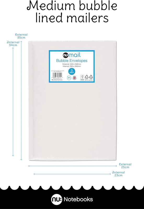 Mail Padded Bubble Envelope Medium | 3 Pack | Protective Packaging | Eco-Friendl gallery