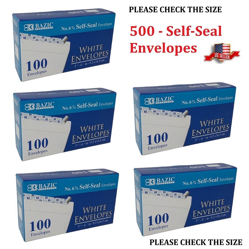 500 White Letter Mailing Envelopes Shipping 3-5/8” x 6-1/2” Peel and Self-Seal