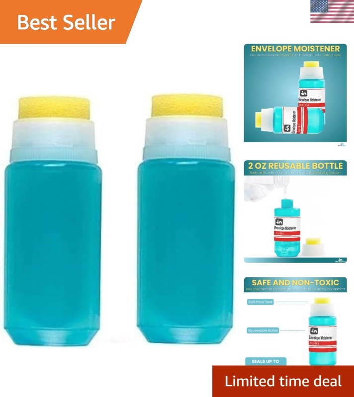 Convenient Envelope Moistener 2-Pack – Steady Flow Squeezable Bottle