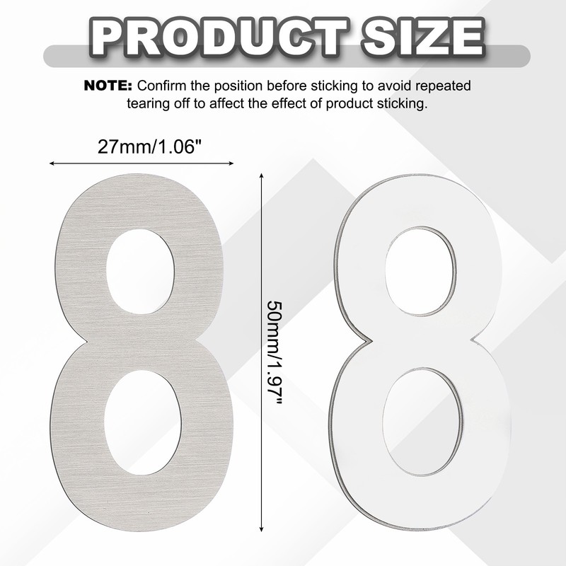 Number 8 Self Adhesive House Address Numbers for Outside 1.97x1.06 Inch gallery