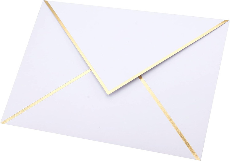 A7 Envelopes - V Flap Foil Border Luxury Mailing Envelopes for 5" X 7" Cards - gallery