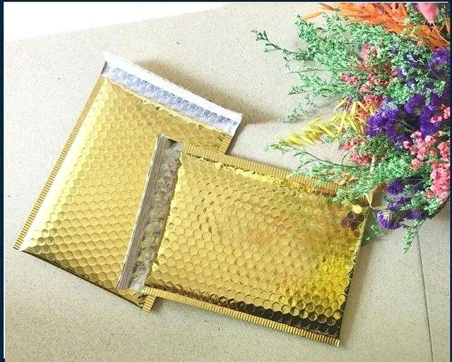 100 #2 8.5x12 Glamour Metallic Gold Poly Bubble Shipping Mailers Envelopes Bags gallery