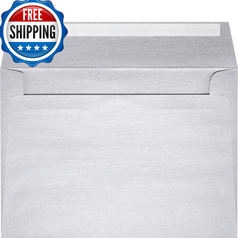 Luxpaper Square Invitation Envelopes Peel Press 6 X 6 Silver Metallic 80Lb.