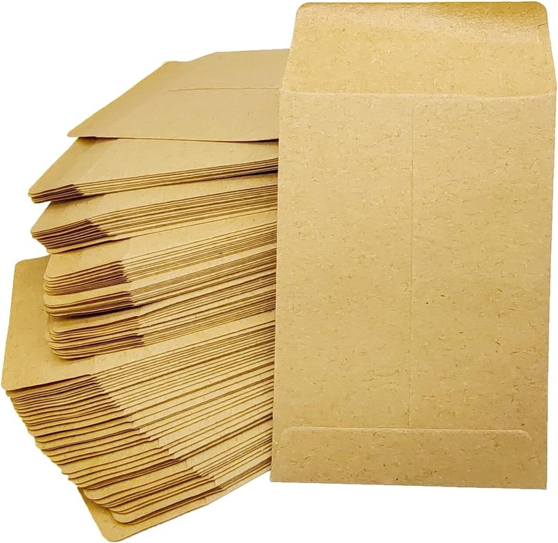 100 Pack Kraft Small Envelopes - Secure Self-Tight Sealing - Multi-Purpose gallery