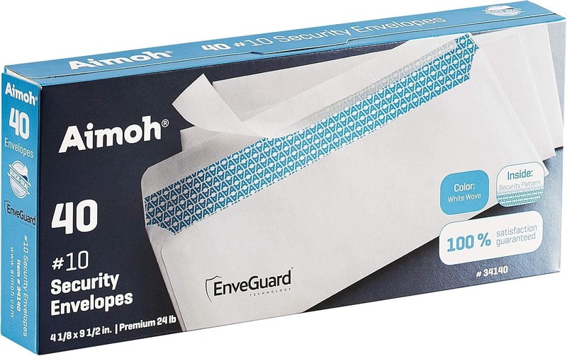Security Tinted Self-Seal Envelopes – No Window, EnveGuard, Size 4-1/8 X 9-1/…