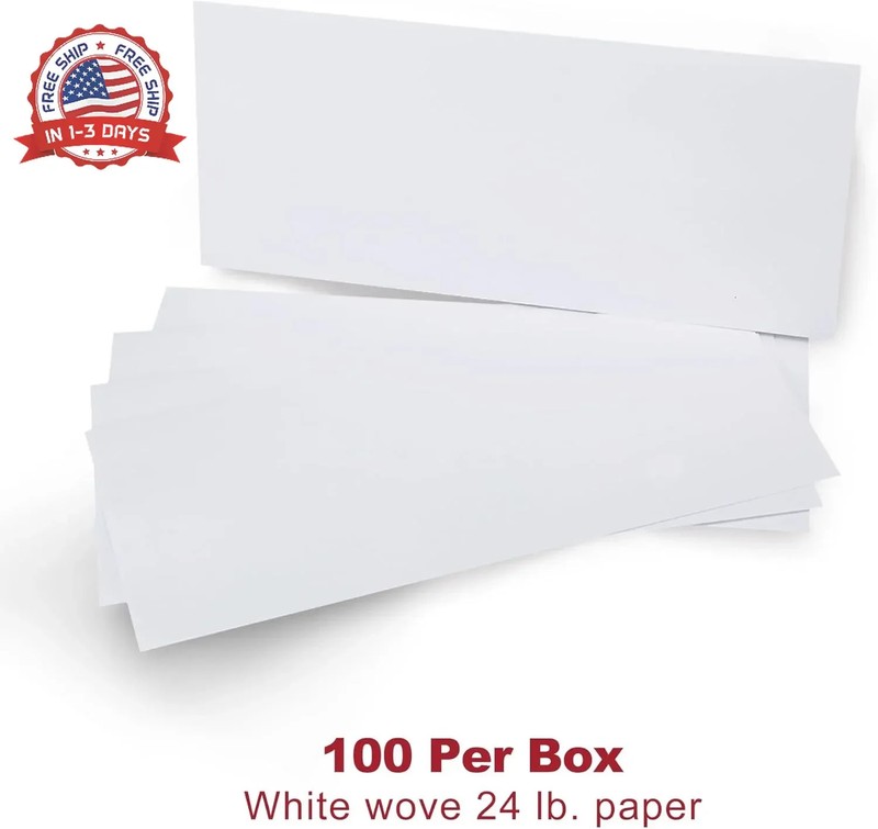 Zzrywuty #10 Letter Size Mailing Envelopes for Business, 100pcs Self Seal Window gallery