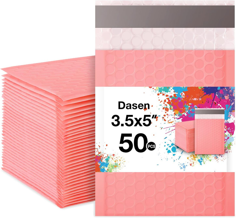 Sobres burbuja rosas 35x5in pack 50 piezas acolchados autocierre envio pequeno