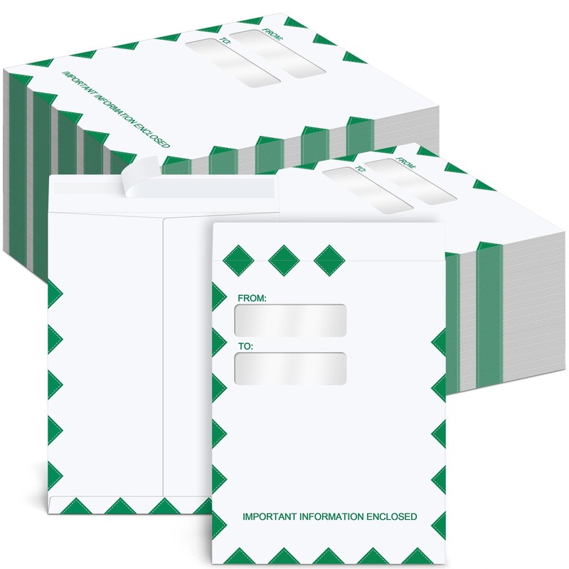 100 Pcs Double Window Envelopes 9.5 x 11.5 Inch Tax Organizer Mailing Income …
