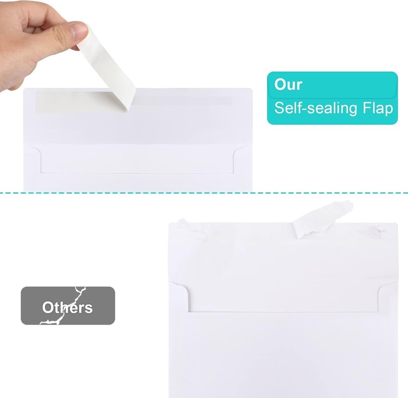 Customizable 50 Count A7 White Envelopes - Self-Sealing for All Occasions gallery