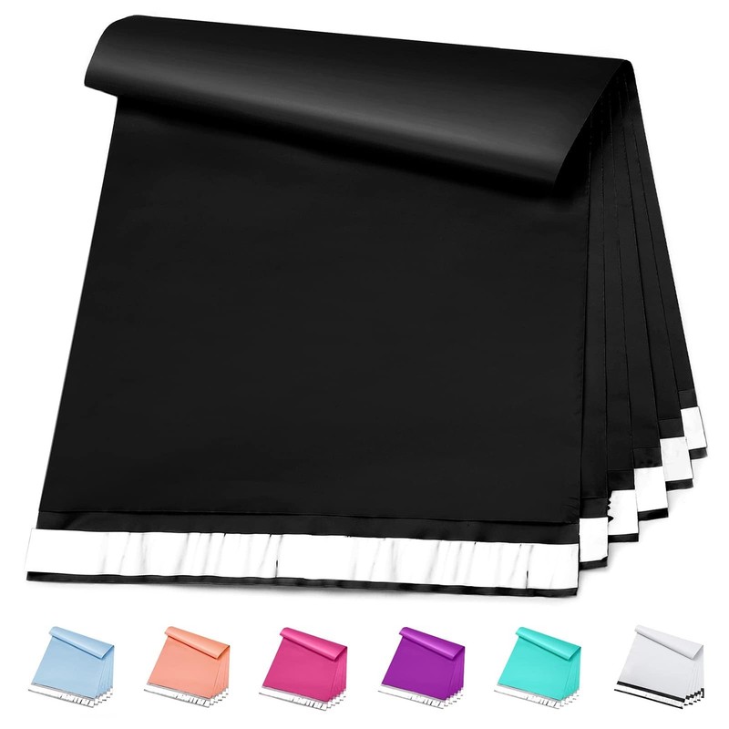 50PCS 19×24 Black Poly Mailers, Large, Self Adhesive, Waterproof, Tear-Proof