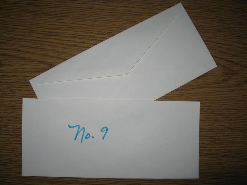 35/pk ~ No. 9 Business ENVELOPES Gummed Seal Flap, White Wove 24 lb. gallery