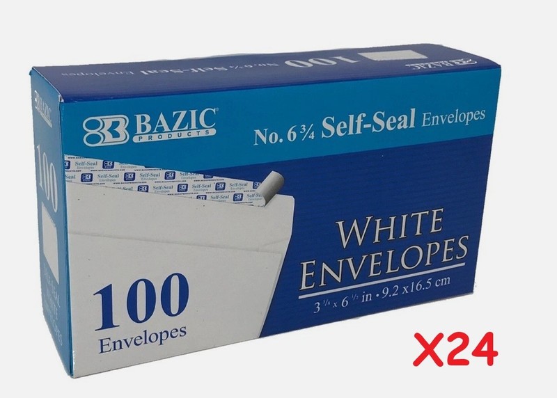 2400 White Letter Mailing Envelopes Shipping 3-5/8” x 6-1/2” Peel and Self-Seal