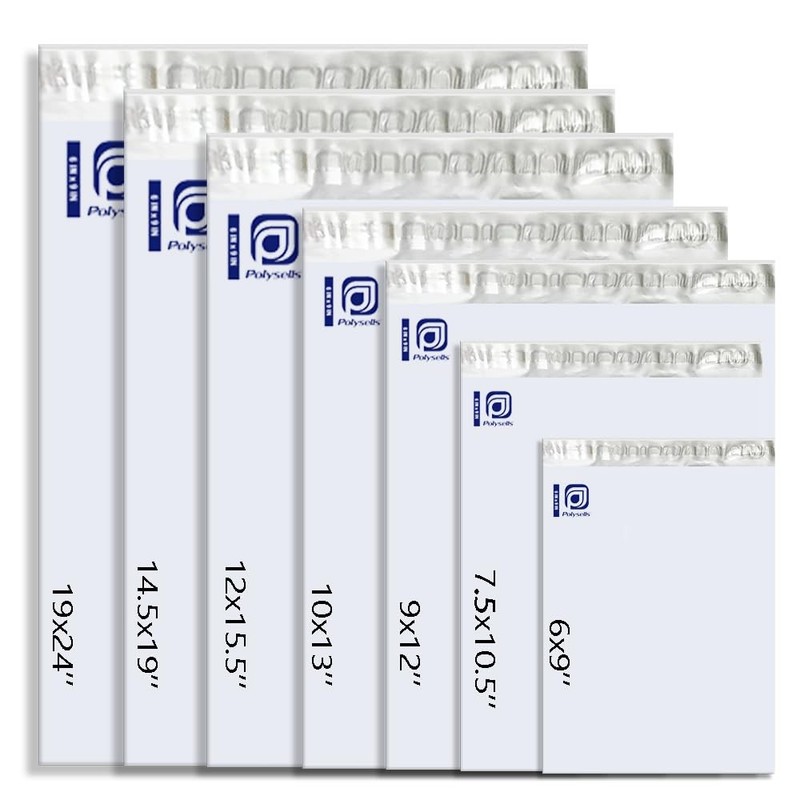Poly Mailers Shipping Envelopes White x Silver 100 pcs 10x13 Inches Waterproof gallery