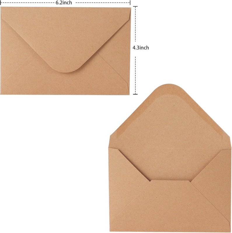 50 Pack Kraft Paper Envelopes 4x6 Inch Brown V-Flap Gummed Flap A4 Envelopes gallery