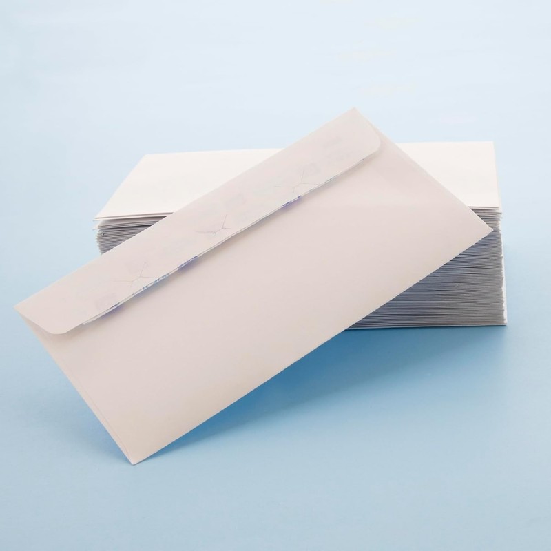 Windowless Self-Sealing White Envelopes - 3 5/8" x 6 1/2", 100 Count gallery