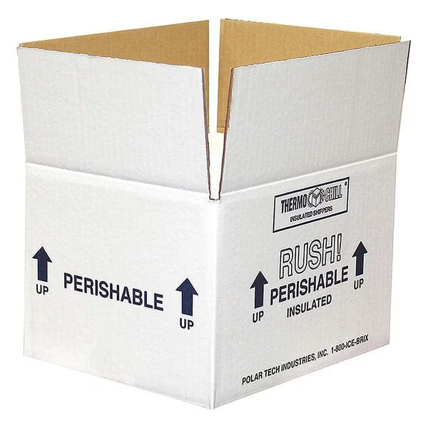 Polar Tech Industries Insulated Shipping Bio Foam & Carton, 1-5 Day,PK3 53XM39