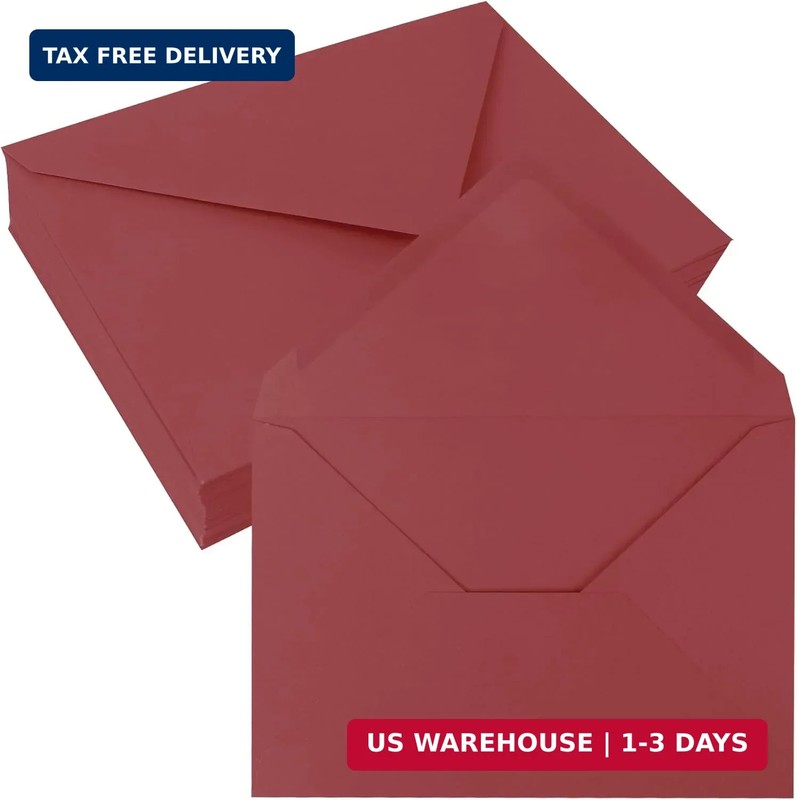 50 Pack 4×6 Envelopes Letter Size, Red A4 Envelopes Self Seal for Wedding Invita