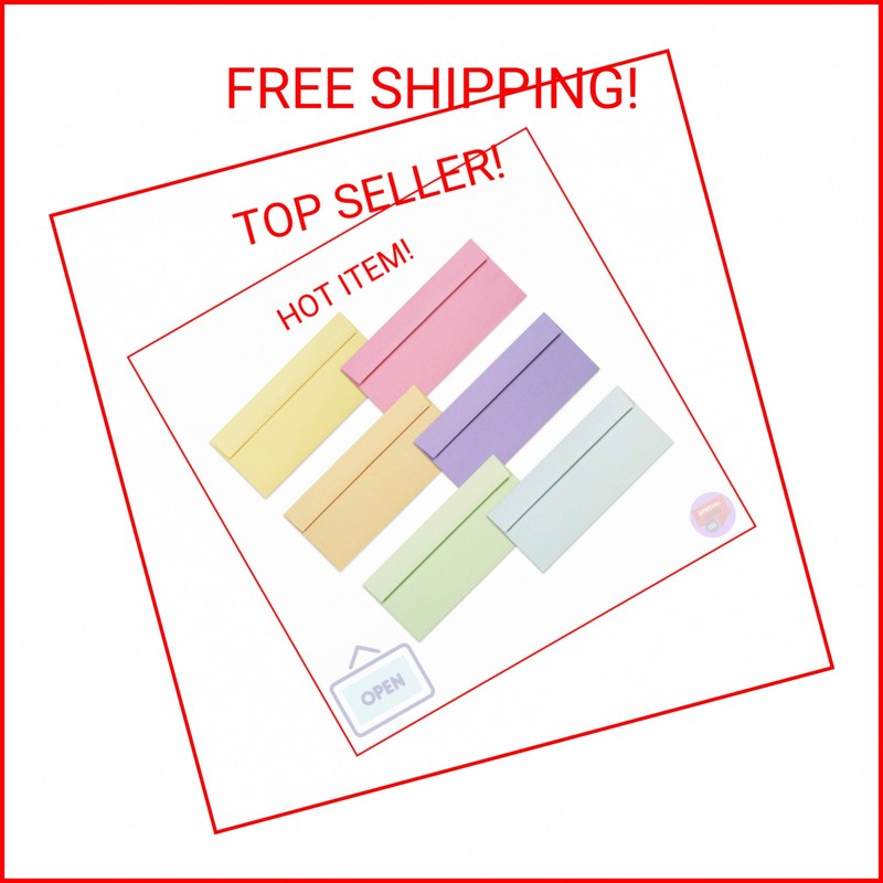 Business Envelopes, 120-Pack #10 Envelopes, 4 1/8 x 9 1/2 Inches, 6 Pastel Color